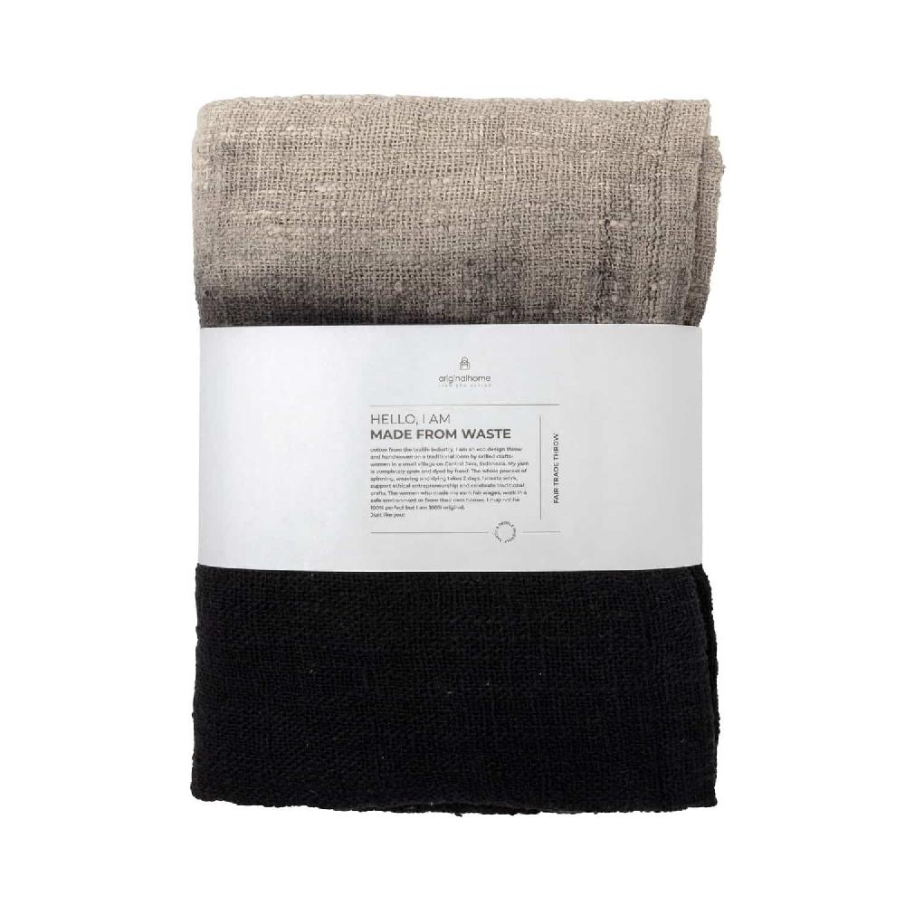 Originalhome Throw Waste Cotton – Gradient Black