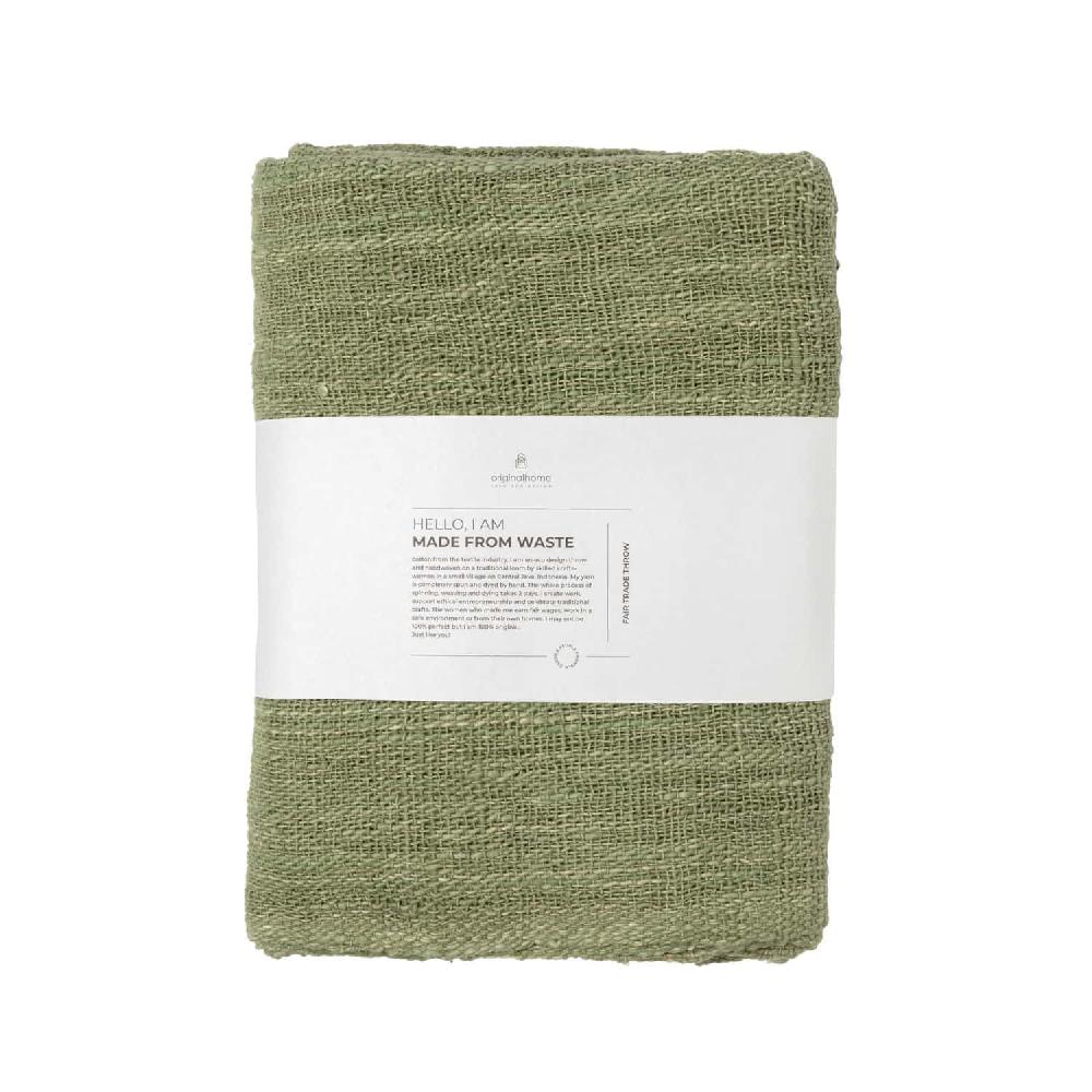Originalhome Throw Waste Cotton – Green
