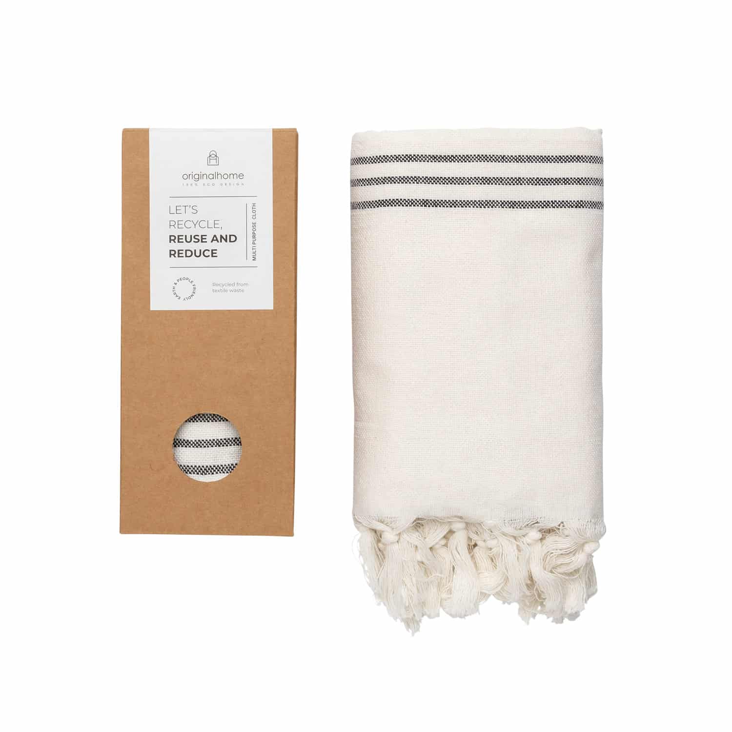 originalhome Summer Cloth Recycled S – Off White (striped)