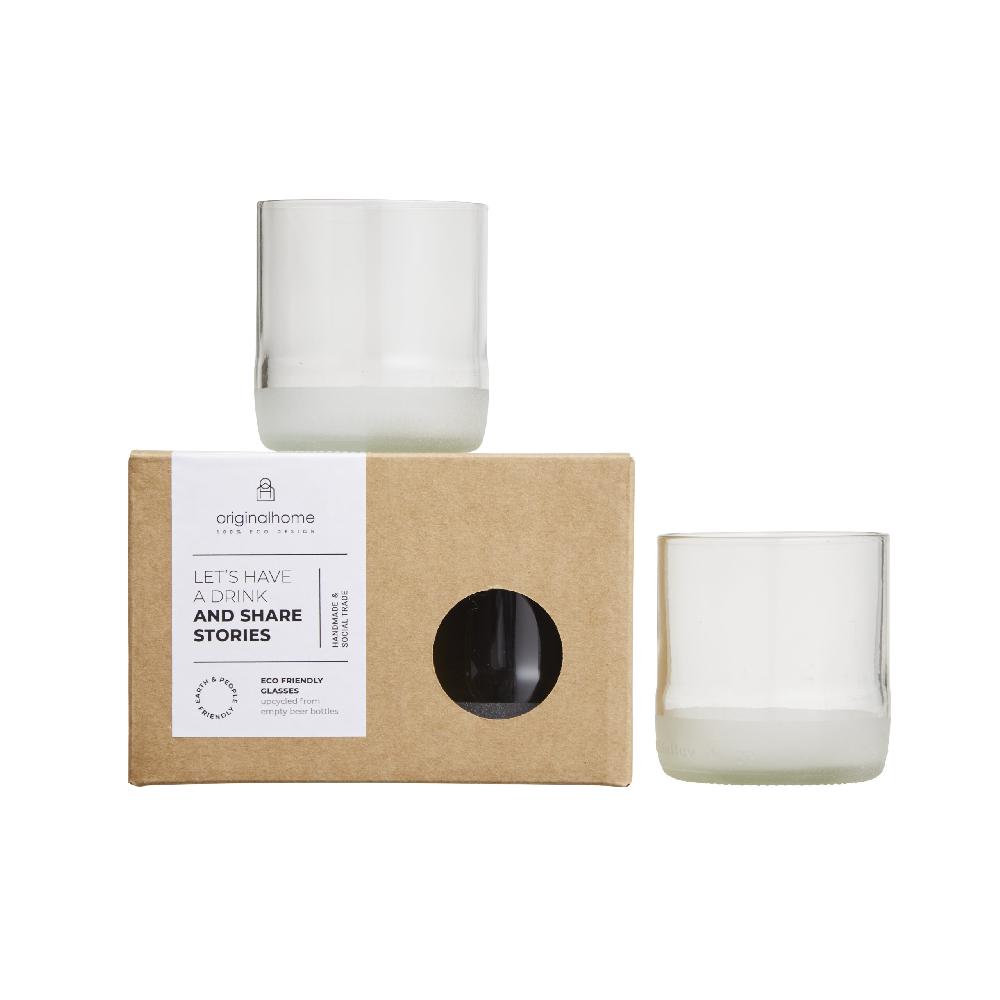 originalhome Upcycled Beer Bottle Glasses Clear Medium – S2