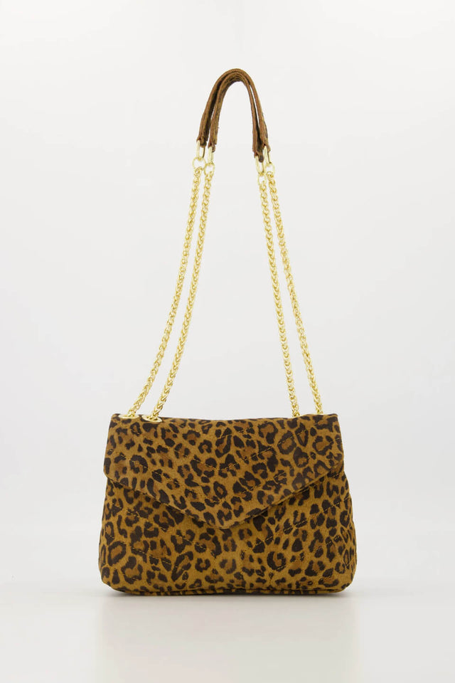 Orla Antwerp Celine Luipaard Suede Chevron Schoudertas