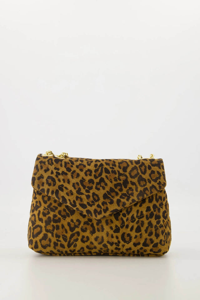 Orla Antwerp Celine Luipaard Suede Chevron Schoudertas