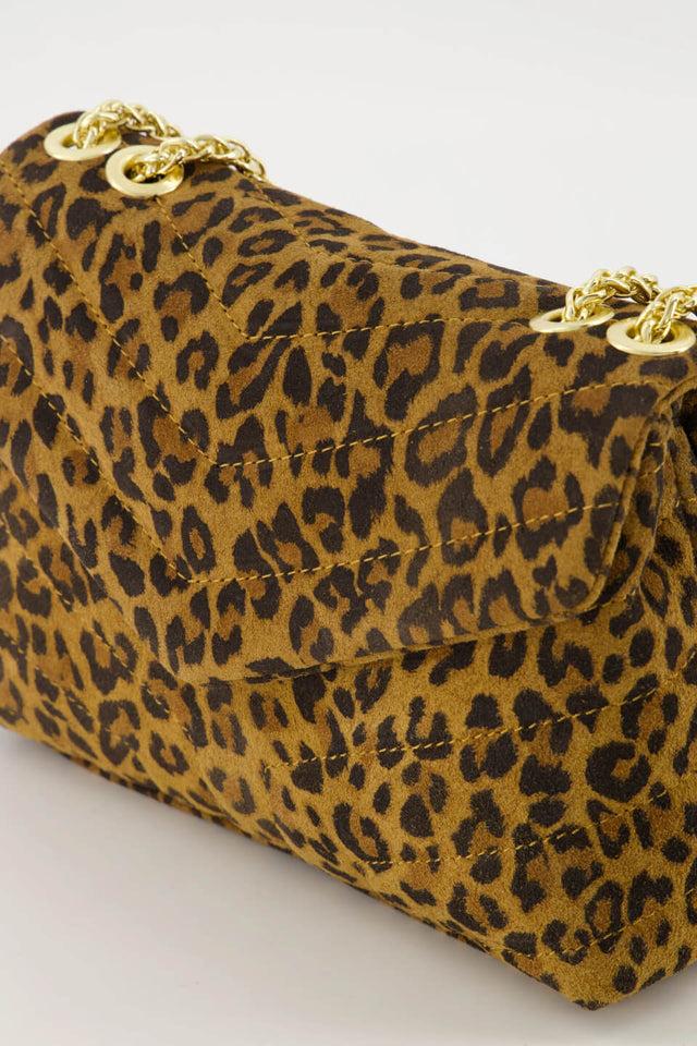 Orla Antwerp Celine Luipaard Suede Chevron Schoudertas