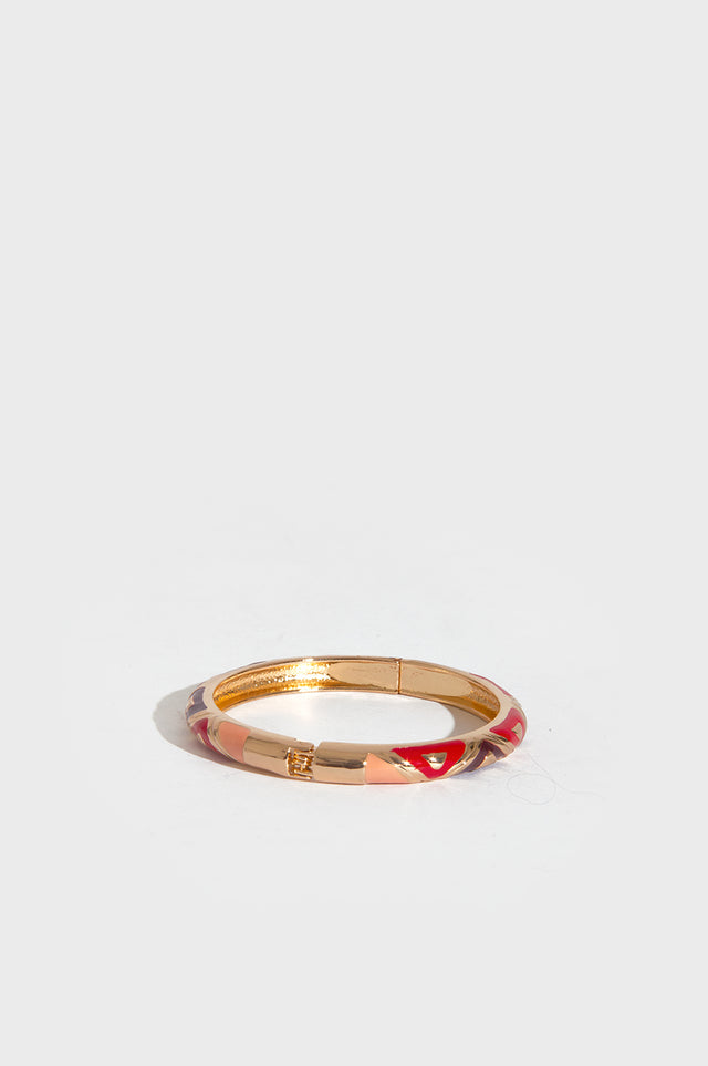 orla antwerp Dunne Grafische Ronde Klik Armband Mix Rood