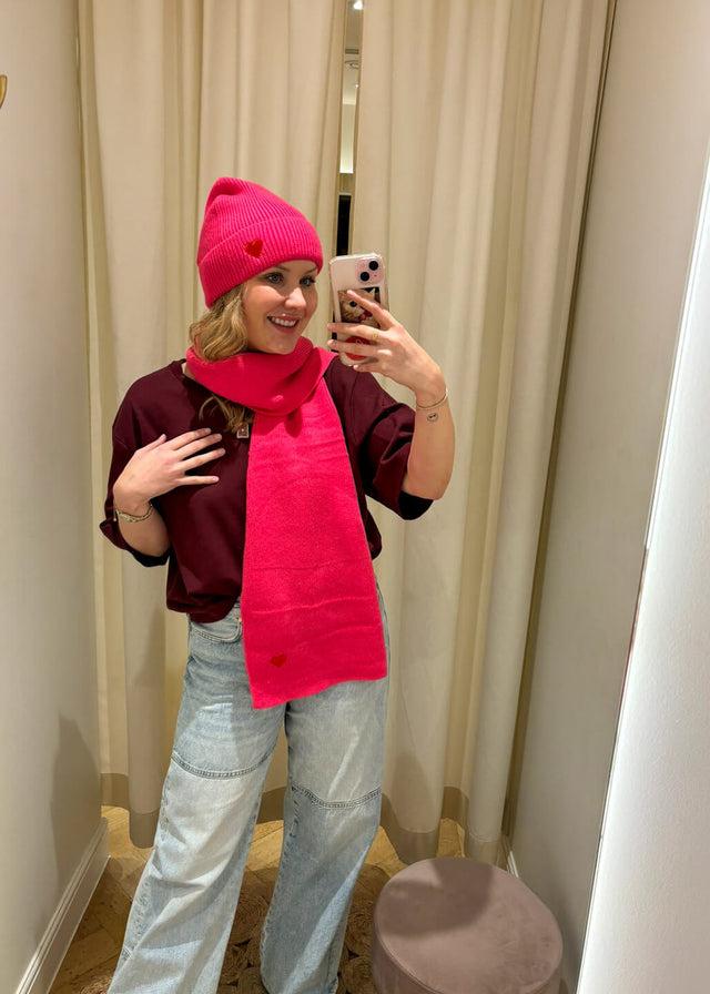 orla antwerp Hart Set van Muts en Sjaal Wol Viscose Blend