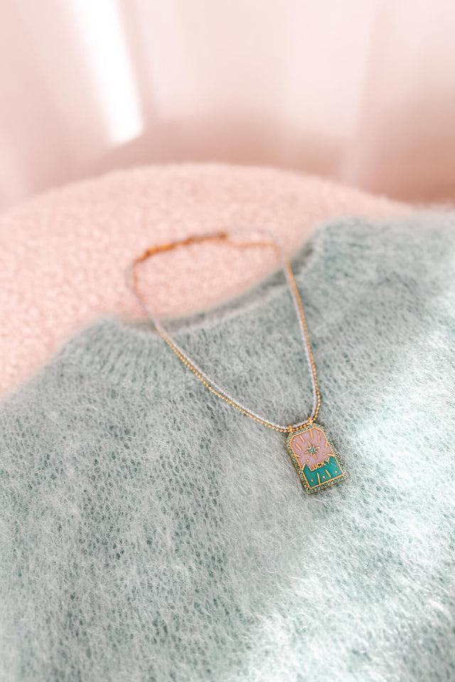 Orla Antwerp Kyla Lucky Bedel Halsketting Turquoise