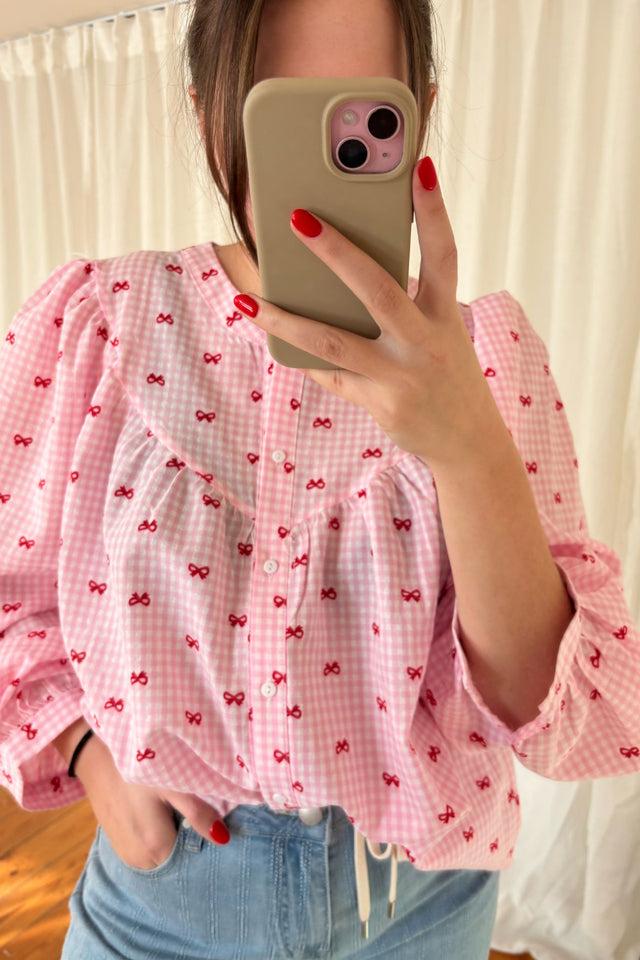 Orla Antwerp Bibi Geruite Strikjes Blouse