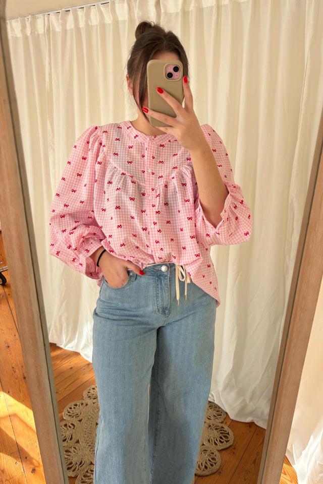 Orla Antwerp Bibi Geruite Strikjes Blouse