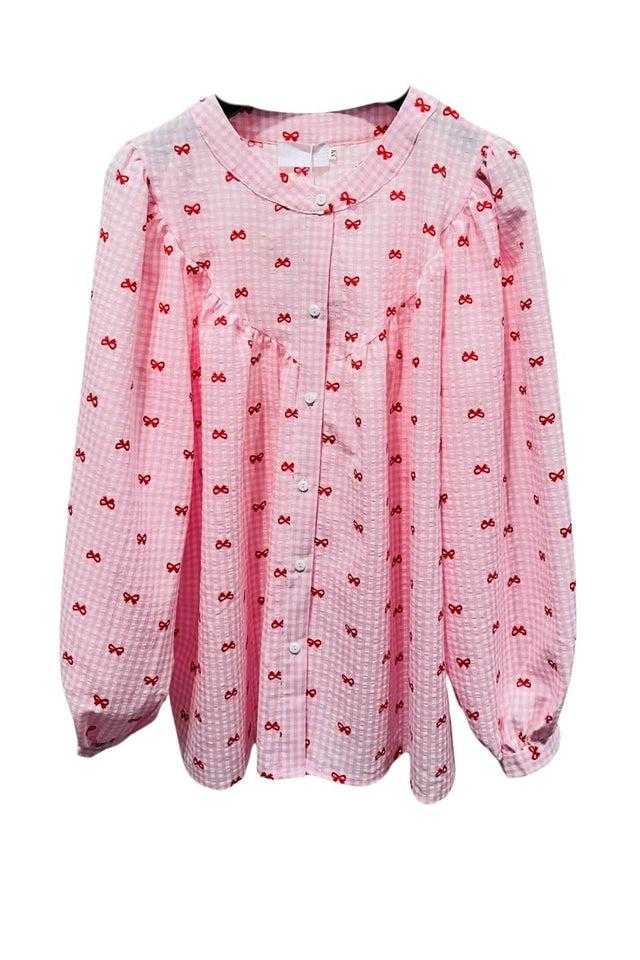 orla antwerp Bibi Geruite Strikjes Blouse