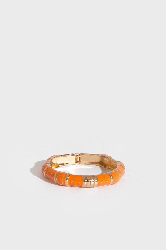 orla antwerp Brede Ronde Klik Armband Oranje