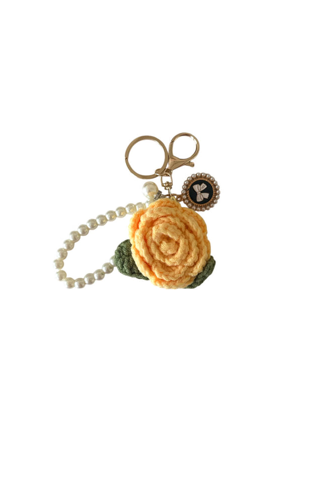 orla antwerp Crochet Bloem Bag Charm Geel