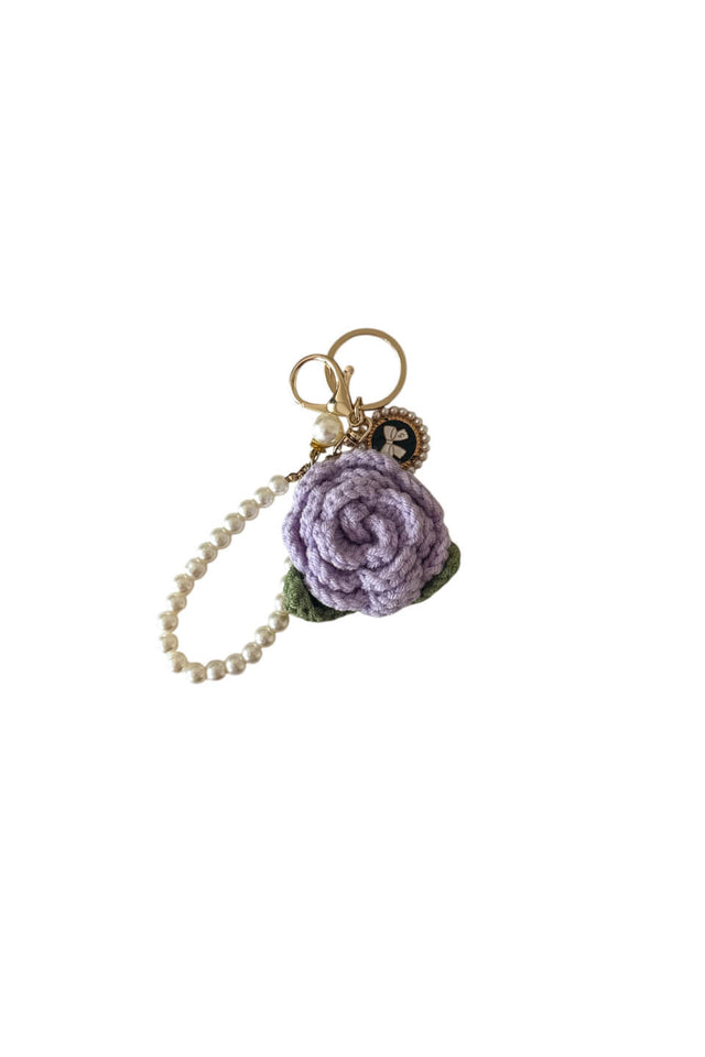 orla antwerp Crochet Bloem Bag Charm Lila
