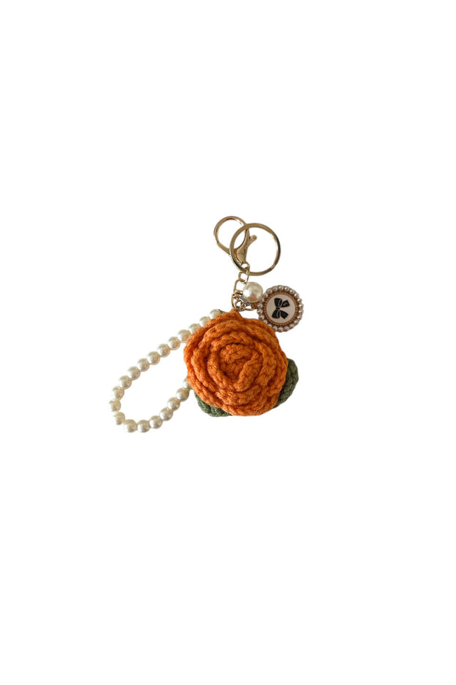 orla antwerp Crochet Bloem Bag Charm Oranje