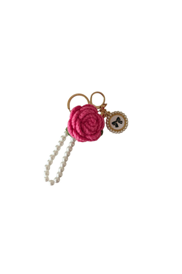 orla antwerp Crochet Bloem Bag Charm Roze