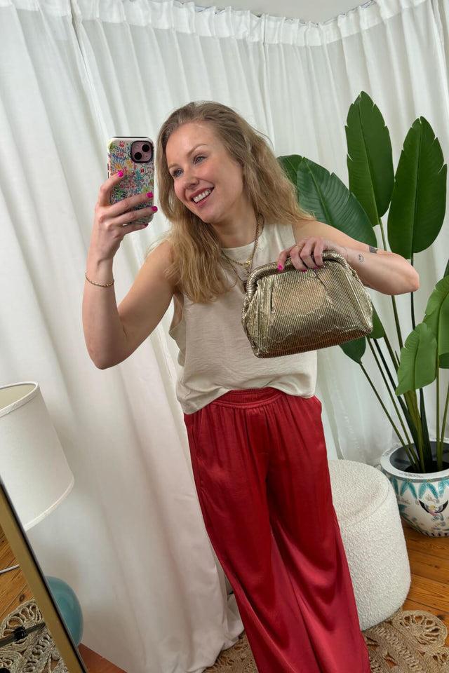 orla antwerp Daphne Plisse Clutch Schoudertas