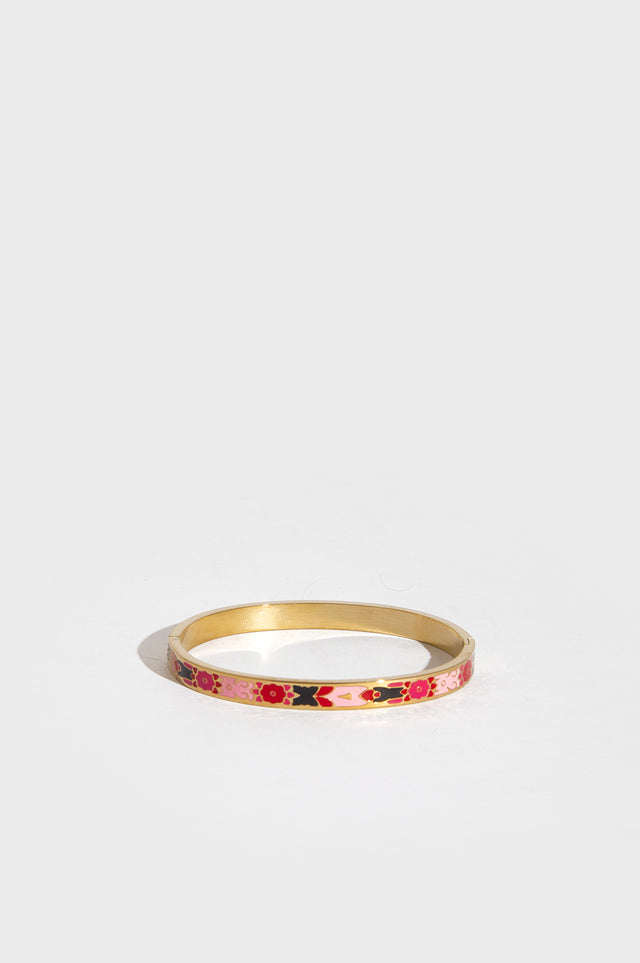 orla antwerp Dunne Ovale Klik Armband Bloemen Mix