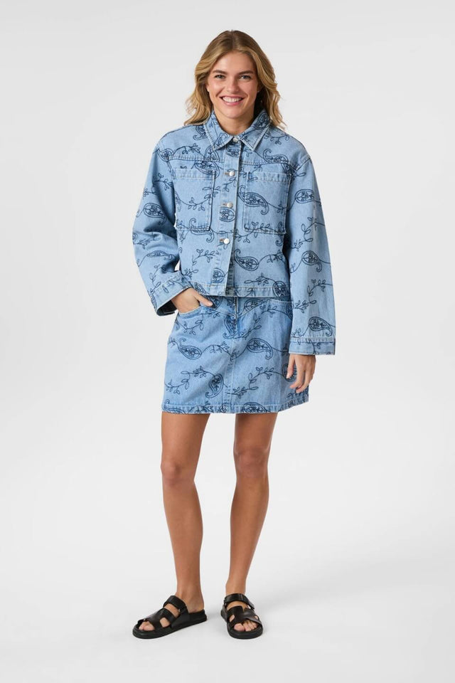 Orla Antwerp Gabani Broderie Denim Jeans Rok