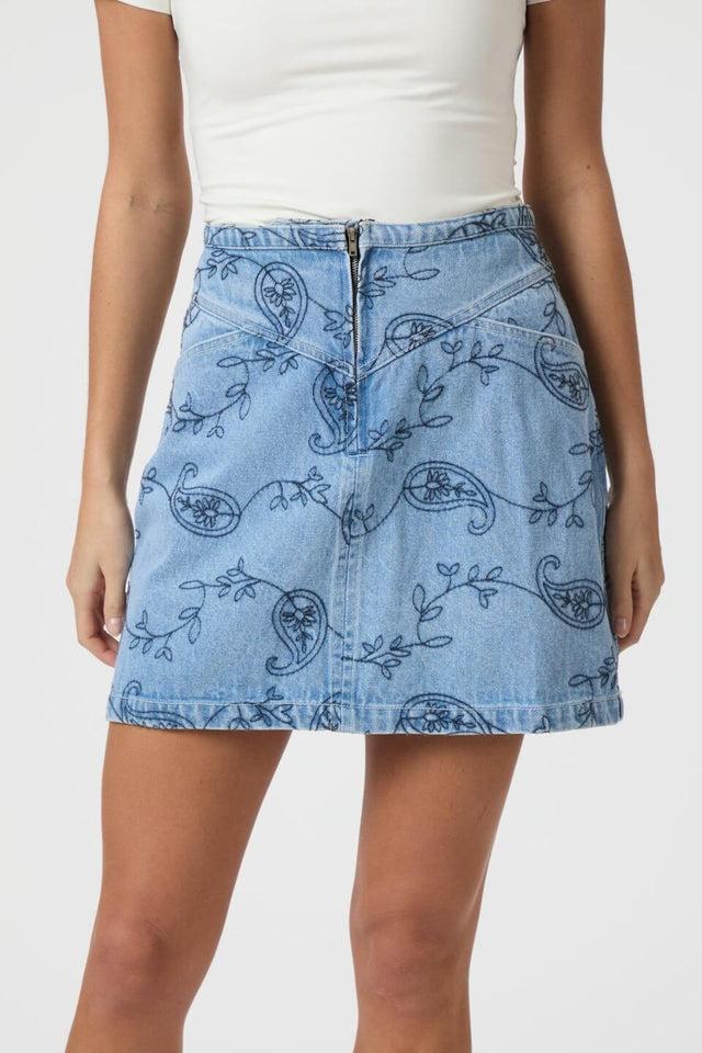 Orla Antwerp Gabani Broderie Denim Jeans Rok