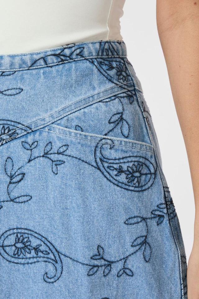 Orla Antwerp Gabani Broderie Denim Jeans Rok