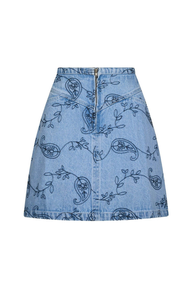 orla antwerp Gabani Broderie Denim Jeans Rok