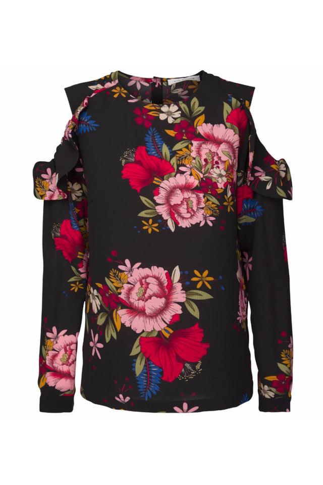 orla antwerp Gebloemde Open Schouder Top
