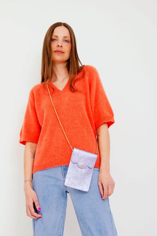 Orla Antwerp Geschulpte Metallic Telefoon Tas