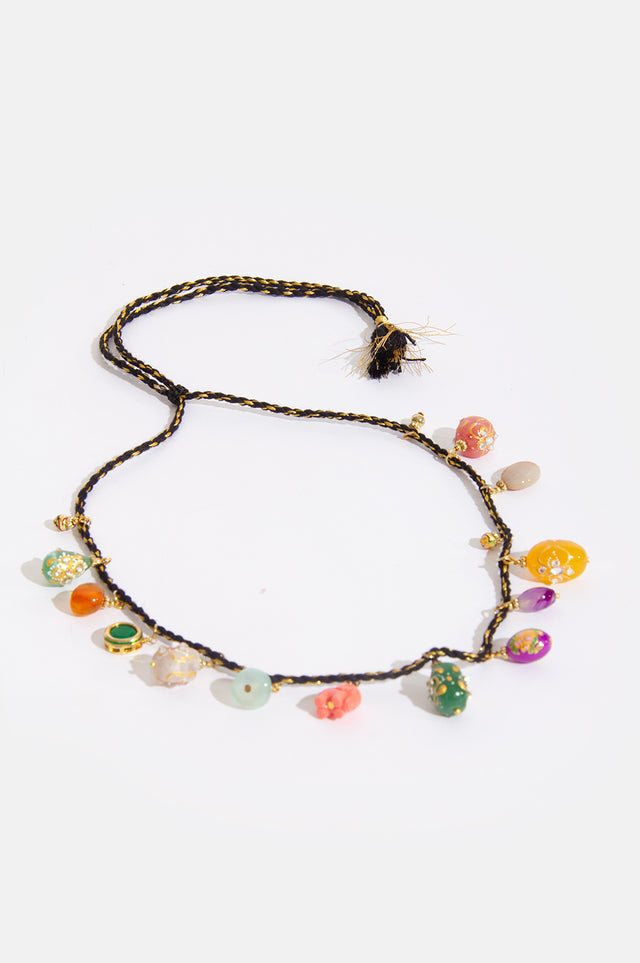 orla antwerp Geweven Bedel Halsketting Zwart