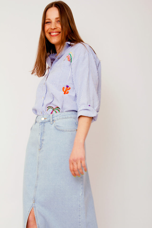 orla antwerp Grafisch Gestreepte Hemd Blouse