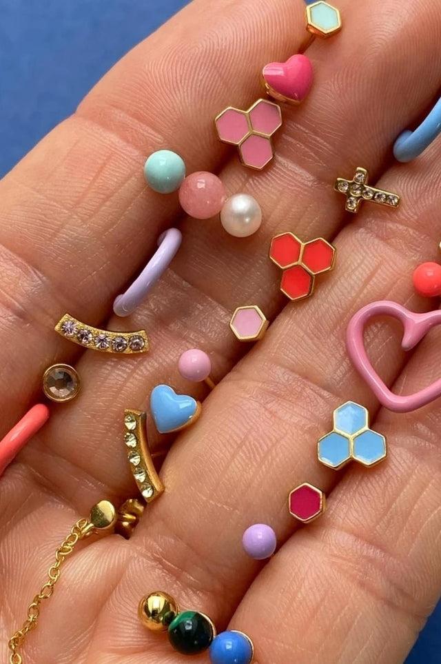 Orla Antwerp Honey Enkele Oorbel Rose