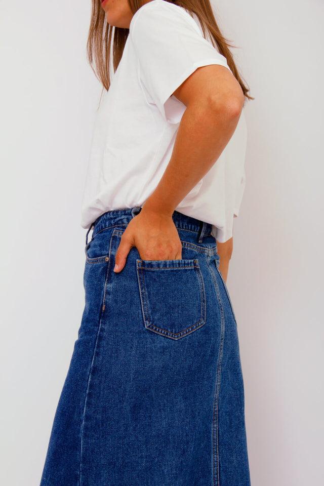 Orla Antwerp Judy Denim Midi Jeans Rok