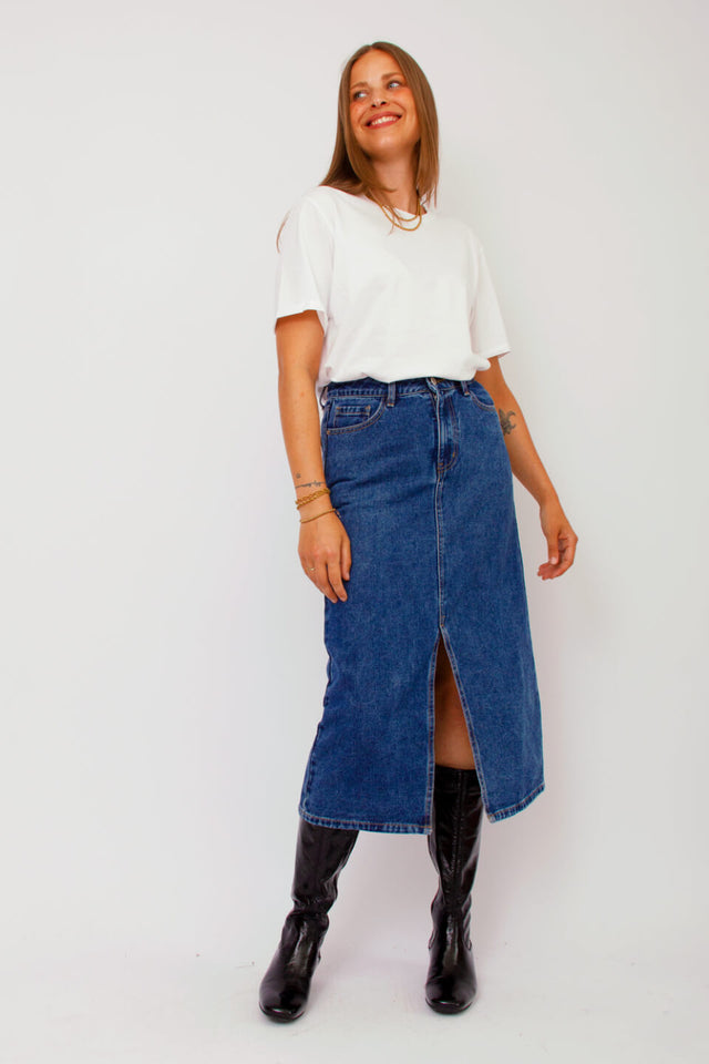 orla antwerp Judy Denim Midi Jeans Rok