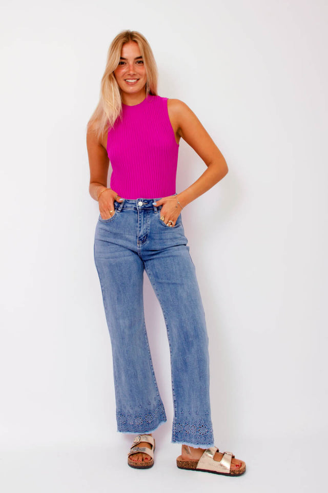 Orla Antwerp Kanten Denim Jeans Broek