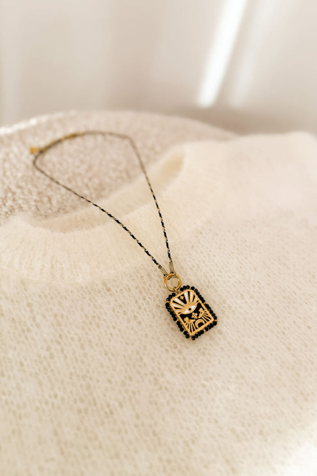 Orla Antwerp Khloe Eye Bedel Halsketting Zwart