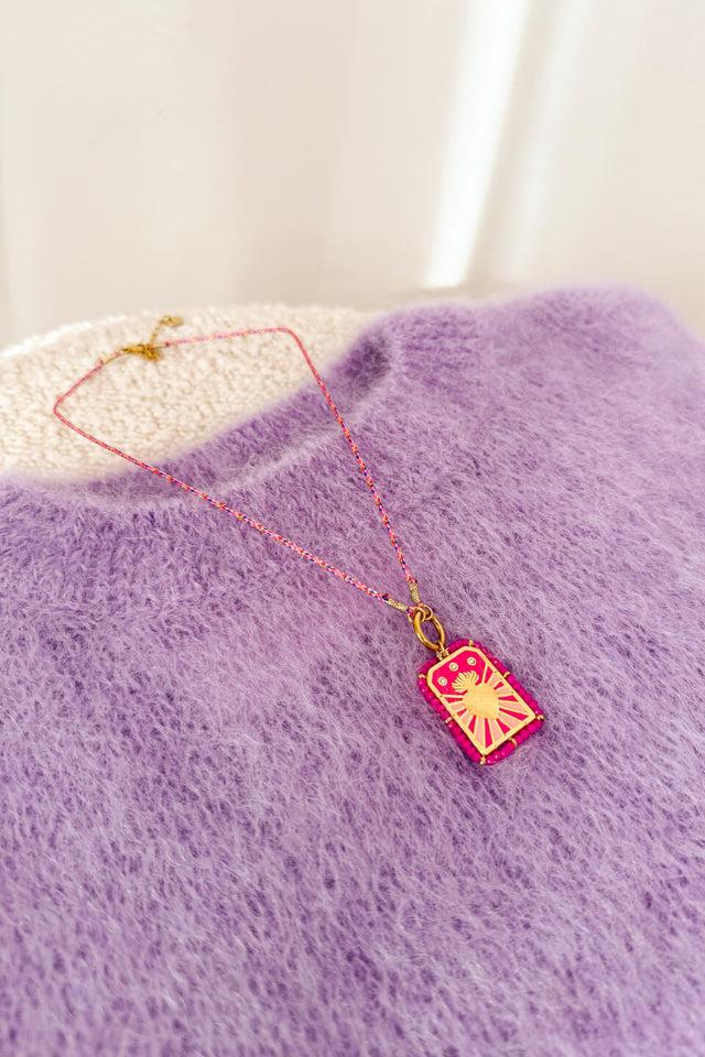 Orla Antwerp Khloe Hart Bedel Halsketting Fuchsia