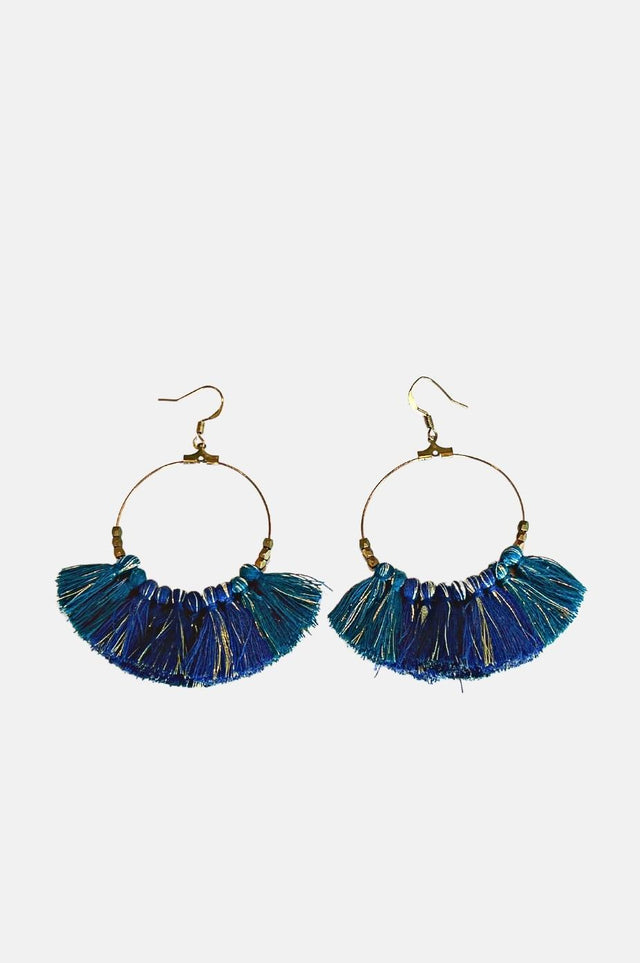 orla antwerp Tassel Lurex Oorbellen Blauw