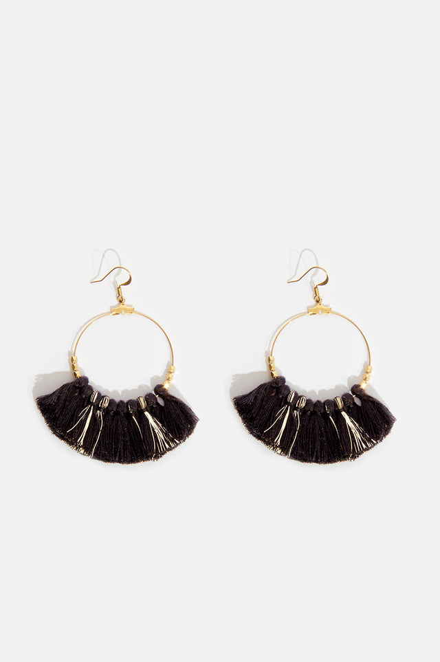 orla antwerp Tassel Lurex Oorbellen Zwart