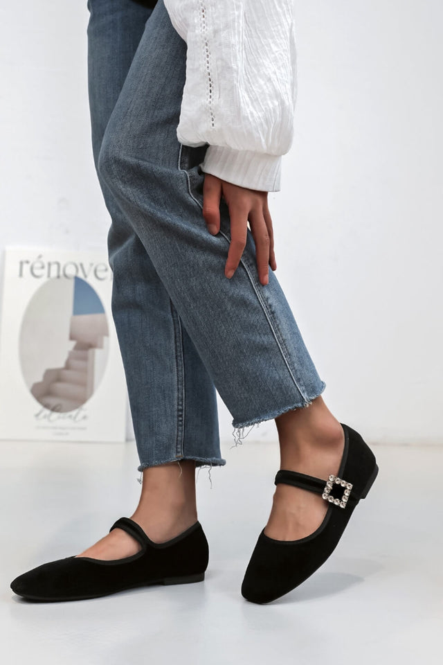 orla antwerp Velvet Strass Ballerina's