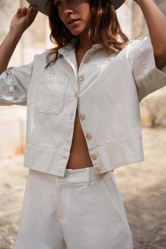 Orla Antwerp Victor Gestreept Denim Jeans Hemd