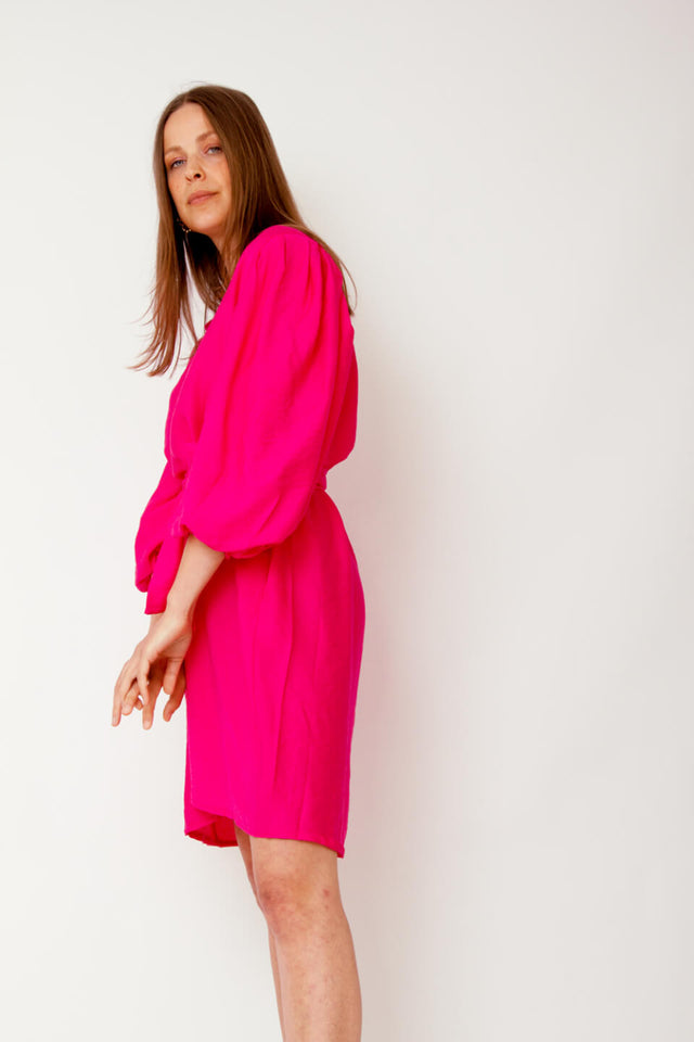 Orla Antwerp Viscose Mini V-Hals Geknoopte Jurk