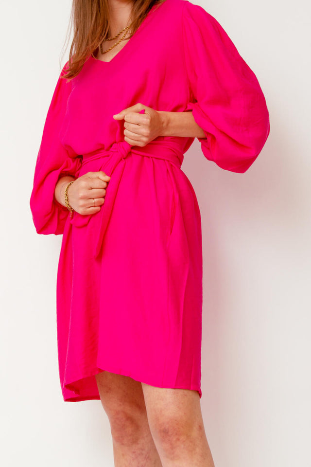 Orla Antwerp Viscose Mini V-Hals Geknoopte Jurk