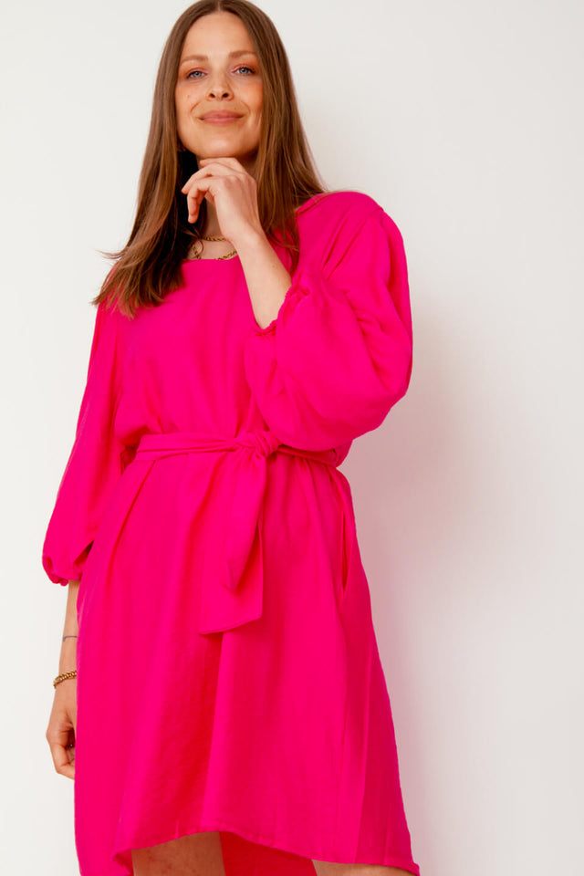 orla antwerp Viscose Mini V-Hals Geknoopte Jurk