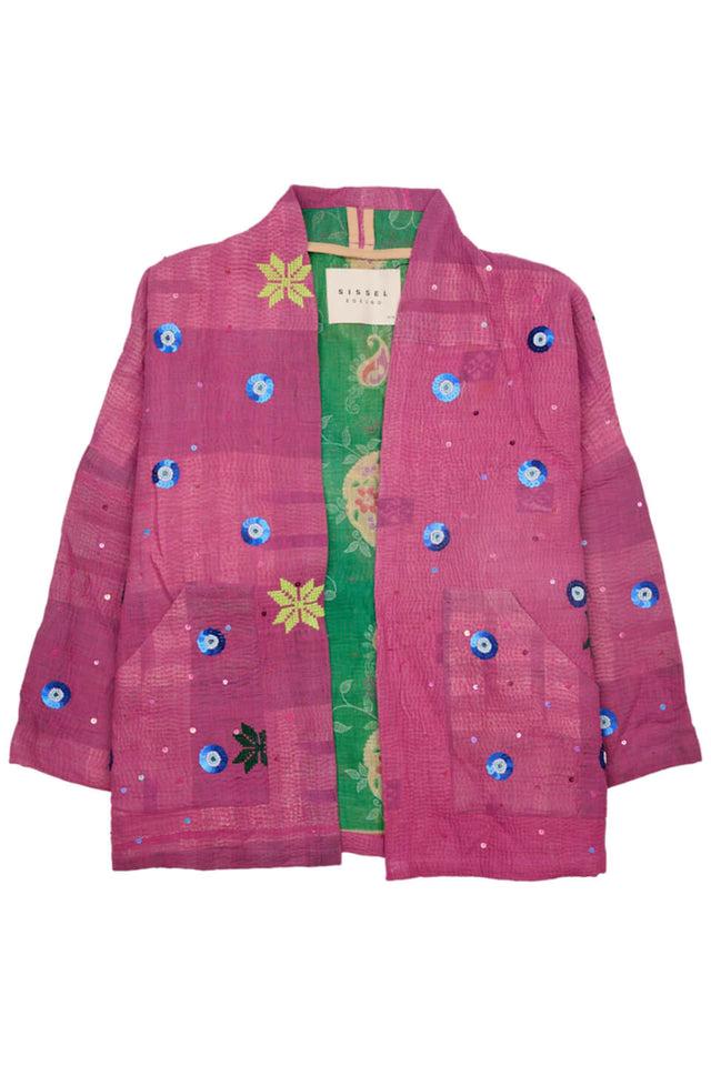 orla antwerp Tyler Handgemaakte Evil Eye Fuchsia Kantha Jas