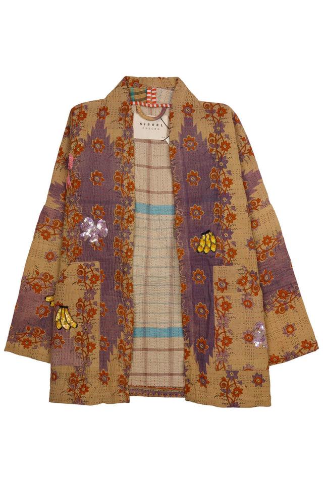 orla antwerp Tyler Handgemaakte Taupe Pailletten Kantha Jas