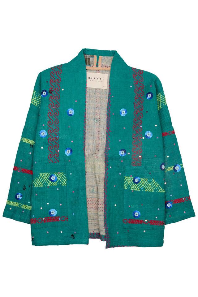 orla antwerp Tyler Handgemaakte Turquoise Evil Eye Kantha Jas