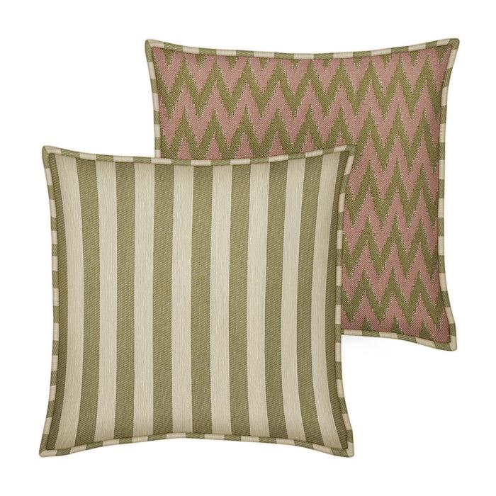 palais Dubbelzijdig Kussen Jackie Olijf & Ecru x Rosita Olijf & Roze