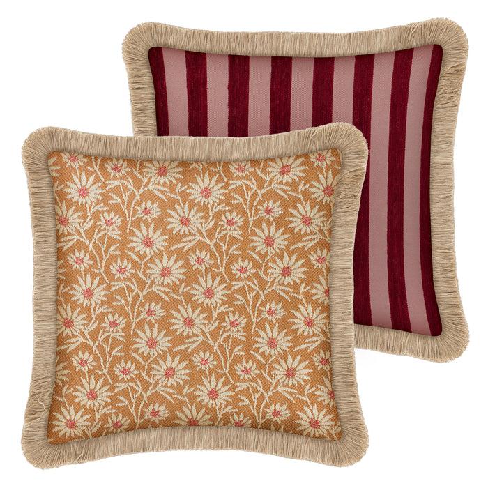 palais Dubbelzijdig kussen Mako Karamel & Ecru x Jackie Bordeaux & Roze