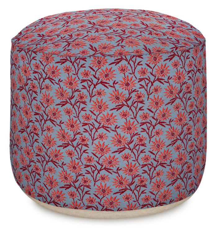 palais Outdoor Poef Mako Lichtblauw & Rood