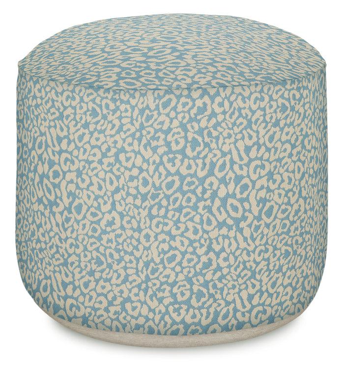 palais Outdoor Poef Maya Lichtblauw & Ecru