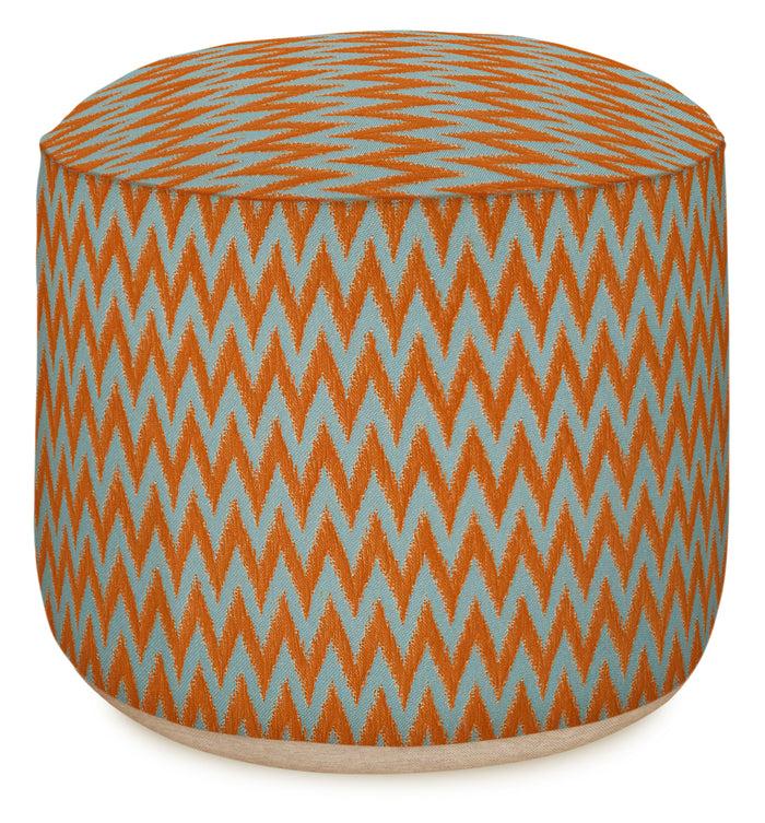 palais Outdoor Poef Rosita Lichtblauw & Oranje