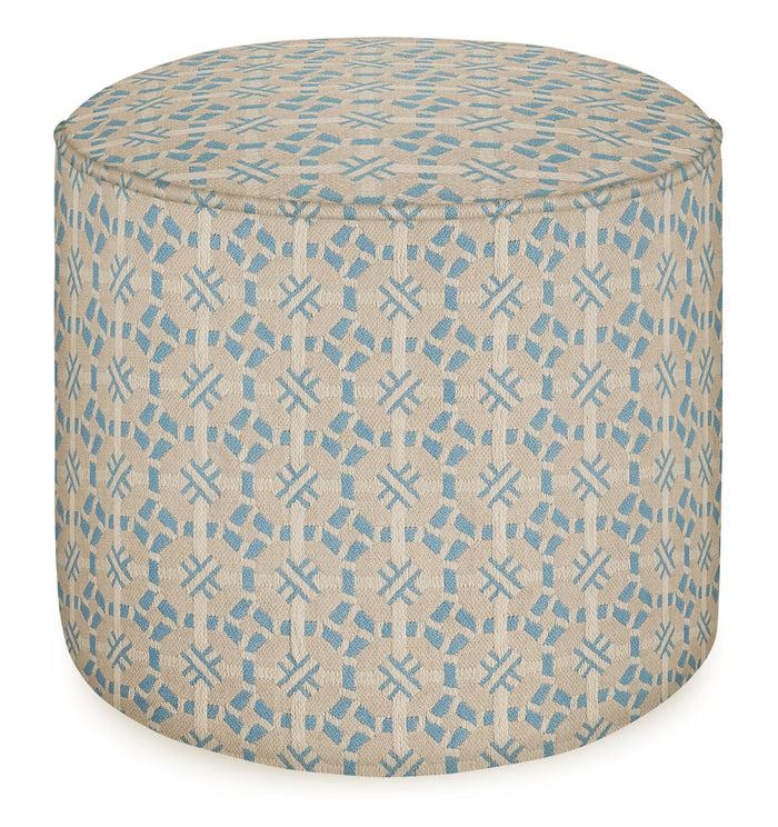 palais Poef Coco Lichtblauw & Ecru